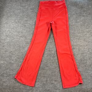 Free People Movement Red Fold Over Yoga Pants Medium Flare Leggings 31" Inseam